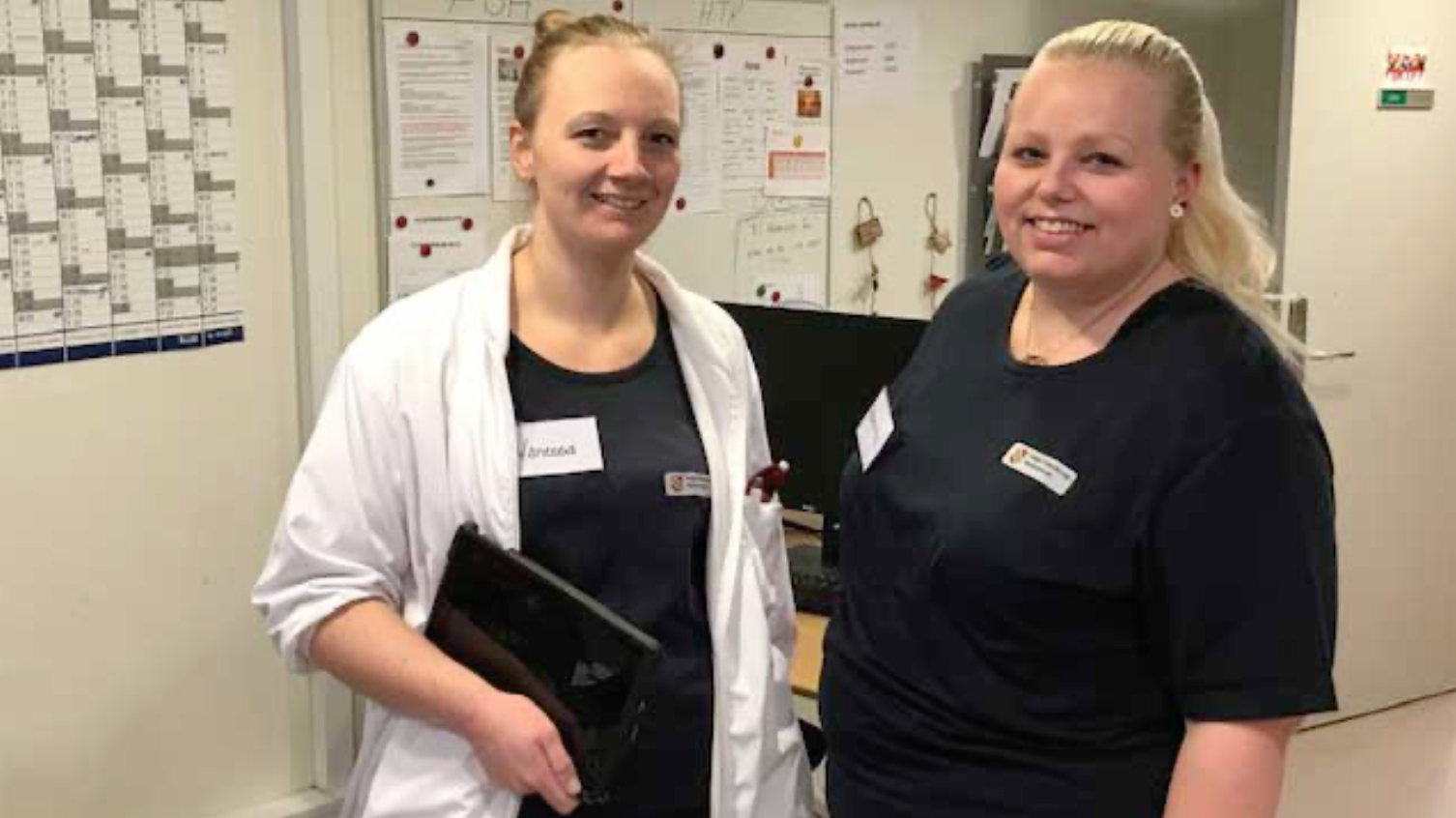 Vanessa Bagge sammen med kollega fra Baldersbo Plejecenter